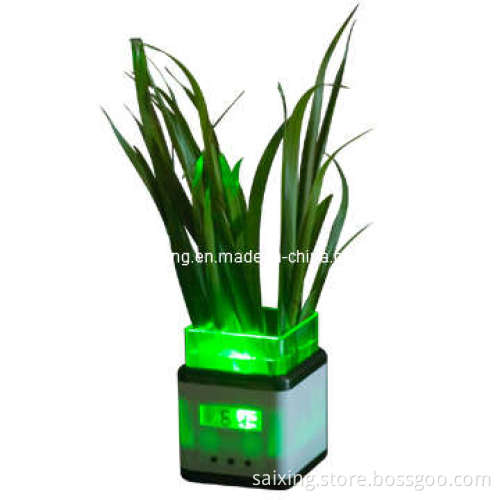 Desk Clock With Flower/Pen Holder+LED Flash (SE-034)